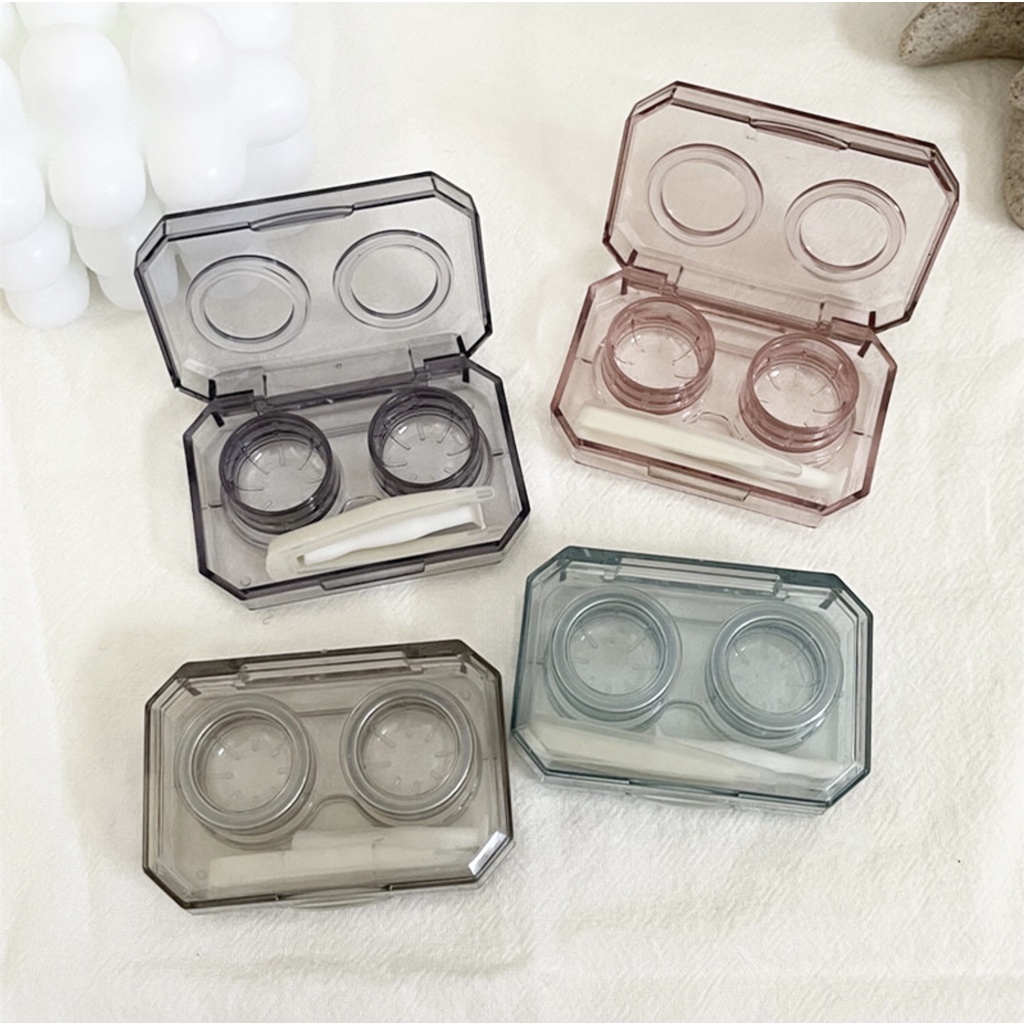 ตลับคอนแทค เซตเล็ก ตลับใส Clear Box ไม่มีฝาเกลียว เปิดปิดได้เลย