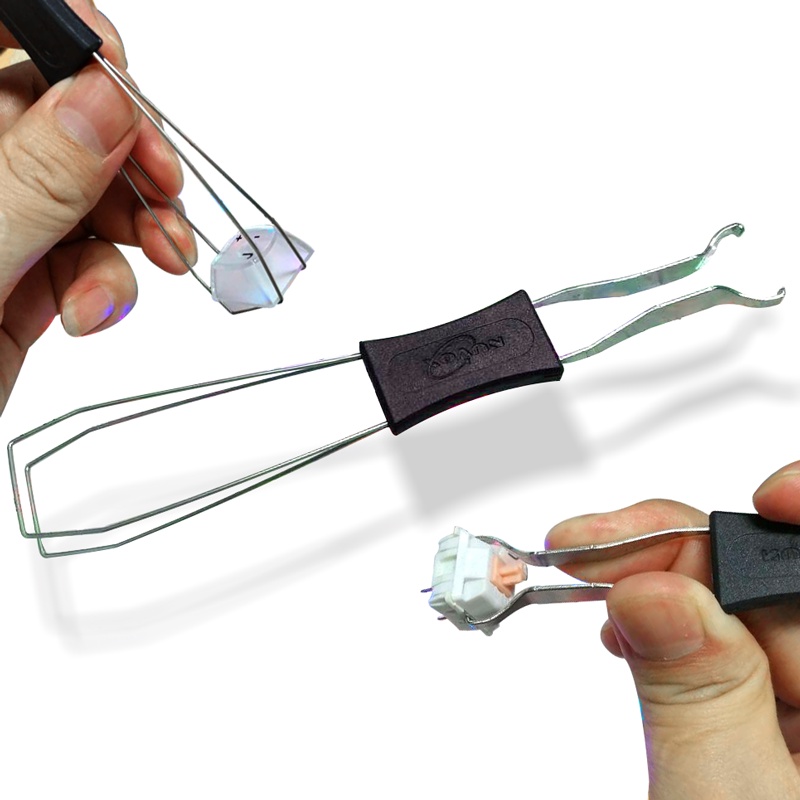 Keycap Puller ที่ดึงคีแคป 2 in 1 เครื่องมือถอดกุญแจสแตนเลส ตัวถอดปุ่มกดสำหรับถอดแป้นพิมพ์แบบกลไก เครื่องมือยึด