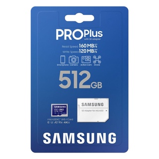 Samsung 512GB Pro Plus MicroSDXC Memory Card (2021) with SD Adapter, MB-MD512KA