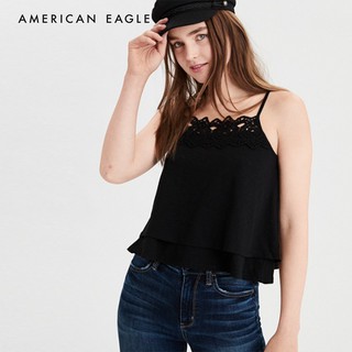 American Eagle Tiered Hem Crochet Crop เสื้อกล้าม ผู้หญิง ทรงครอป (WCL 036-3713-073)