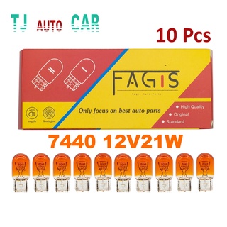 ยกกล่อง หลอดไฟเลี้ยว ไฟท้าย T20 21W 12V. หลอดไฟเลี้ยว หลอดส้ม 1 ไส้ 7440 แบบเสียบอย่างดี