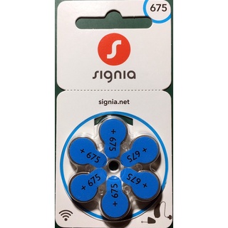 ถ่านเครื่องช่วยฟัง Signia 675(สีฟ้า)สดใหม่ ไฟเต็ม ของแท้