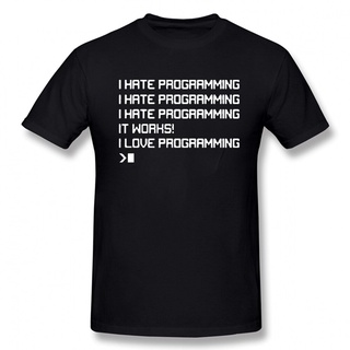 เสื้อยืดคอกลม แขนสั้น ผ้าฝ้าย พิมพ์ลาย I Hate Programming Web PC สไตล์ฮิปฮอป สําหรับผู้ชายS-5XL