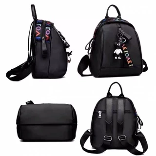 🔥 รุ่น26 (Black)ซื้อกระเป๋า แถมฟรี พวงกุญแจ 🔥กระเป๋าสะพายหลัง กระเป๋าแฟชั่น รุ่น26 (Black)