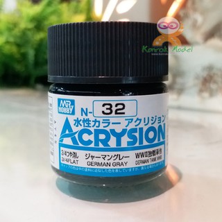 สีสูตรน้ำ Acrysion N32 GERMAN GRAY (Flat)