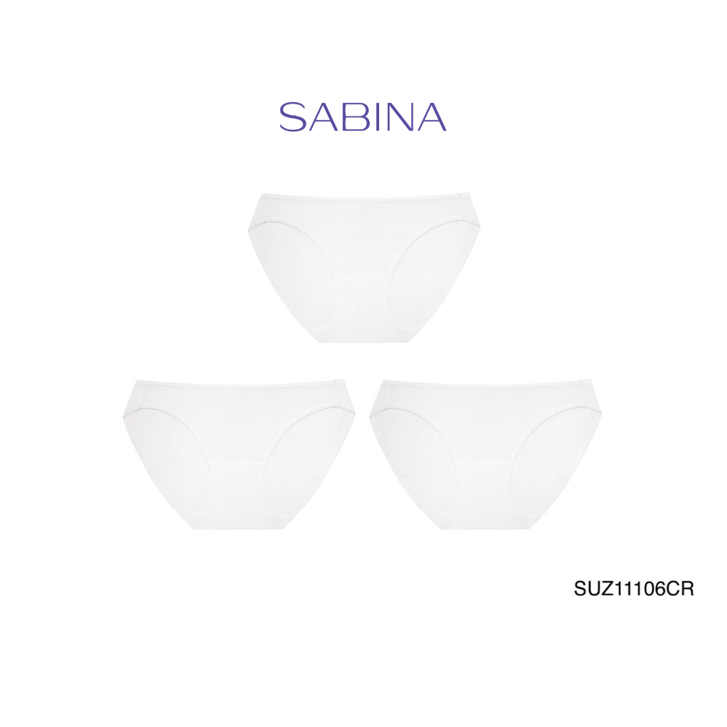 Sabina กางเกงชั้นใน (Set 3 ชิ้น) (Bikini Sexy) รุ่น Panty Zone รหัส SUZ1106CR สีครีม