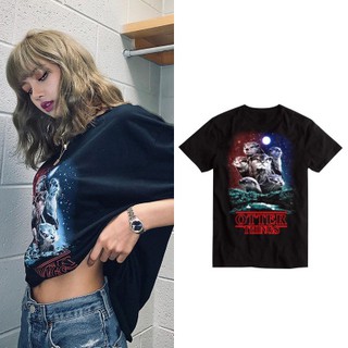 เสื้อยืดลําลองสําหรับสตรีผ้าฝ้ายแขนสั้นพิมพ์ลาย Blackpink Lisa ทรงหลวมS-5XL