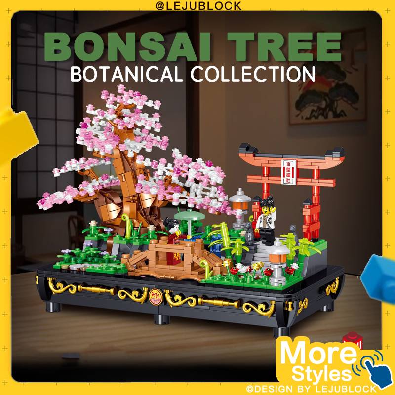 【🍀LEJUBLOCK💯】บอนไซ ซากุระ พืชอวบน้ำ มินิบล็อก ตกแต่งในร่ม ของเล่นนาโนบล็อคดอกไม้ ต้นกระบองเพชรรุ่นซากุระ ของขวัญวันเด็ก หุ่นเด็กผู้หญิง bonsai tree