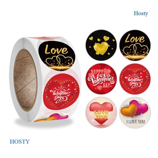 Hosty สติกเกอร์ฉลาก ลาย Happy Valentines Day I LOVE You With Heart Thank You แฮนด์เมด สําหรับตกแต่งปาร์ตี้วันเกิด 500 ชิ้น