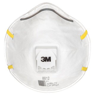 3M 8812 P1 หน้ากากป้องกันฝุ่น ละออง พร้อมวาล์วระบายอากาศ x 10ชิ้น