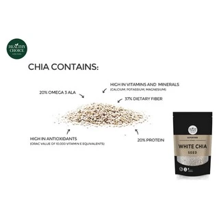 White Chiaseed เมล็ดเจีย สีขาว ออร์แกนิค ขนาด 250g | HEALTHY CHOICE