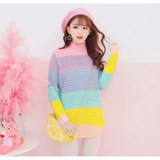 Topping 🌈เสื้อพาสเทล แขนยาวไหมพรม สวยปัง🌈 229 บาท