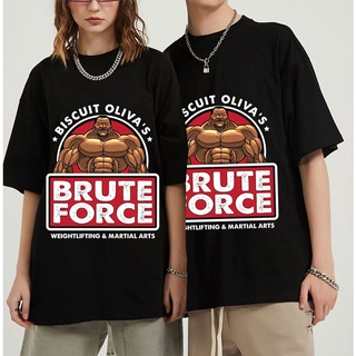 เสื้อยืด พิมพ์ลายมังงะ Biscuit Oliva Brute Force สไตล์ฮาราจูกุ สตรีท สําหรับผู้ชาย