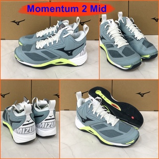 Mizuno Wave Momentum 2 หุ้มข้อ สุดยอดรองเท้าอินดอร์ หรูหรา สีสวย พื้นหนา นุ่มใส่สบายเท้า เบา น่าใช้ V1GA211738