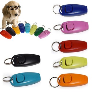 Tianshan 2 in 1 Mini Pet สัตว์เลี้ยงสุนัข Cat Clicker Whistle เทรนเนอร์ช่วยเหลือเครื่องมือที่มีพวงกุญแจ