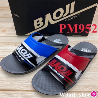 Baoji PM 952 รองเท้าแตะสวมชาย (39-44) สีแดง/สีน้ำเงิน