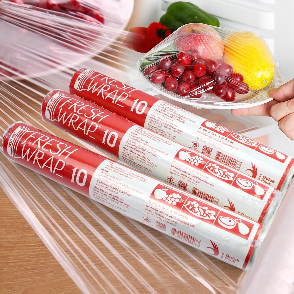 ฟิล์มยืดถนอมอาหาร ฟิล์มใส ฟิล์มยืด  รุ่น Plastic-food-fruit-wrap-10m-52a-T4