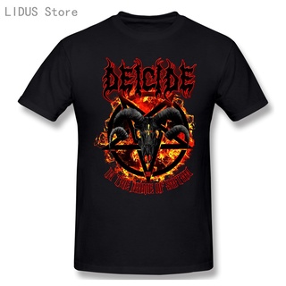 tshirtเสื้อยืดคอกลมฤดูร้อน【Boutique Selection】เสื้อยืดคอกลม แขนสั้น ผ้าฝ้าย 100% พิมพ์ลาย Deicide Skullgoat แฟชั่น สําหร