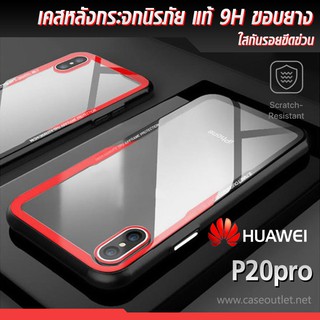 เคส Huawei P20pro หลังใส กระจกแท้ ขอบยาง กันกระแทก