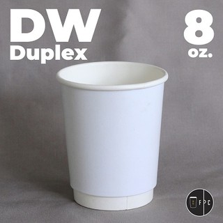 แก้วร้อน Double wall 8oz. - สีขาว พร้อมฝา [50ใบ]