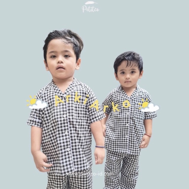 Petito Pyjamas ชุดนอนเด็ก / สีดํา Gingham