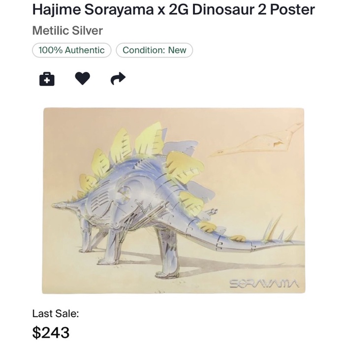 名作 Hajime Sorayama ポスター POSTER DINOSAUR 2G コレクション