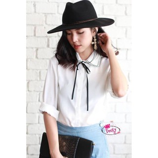 เสื้อเชิ้ตแต่งริบบิ้น