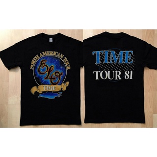 เสื้อยืดผู้ชาย เสื้อยืด พิมพ์ลายการ์ตูน Rare Elo Time North American Tour 1981 สไตล์คลาสสิก ของขวัญวันเกิด S-5XL