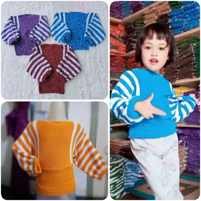 Batwing Polet Zebra 1-3 Years Girls Batwing Knit Shirt / Zebra Motif Blouse