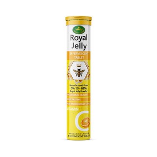 Natures King Royal Jelly + Vit C Effervescent 20 Tablets นมผึ้งเนเจอร์คิงแบบเม็ดฟู่