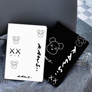 KAWS black &amp; white for เคสไอแพด   mini 5 6 เคส   air 12 3 4 5   pro 11 10.2 gen 7/8/9 Airbag tri-fold pen slot case