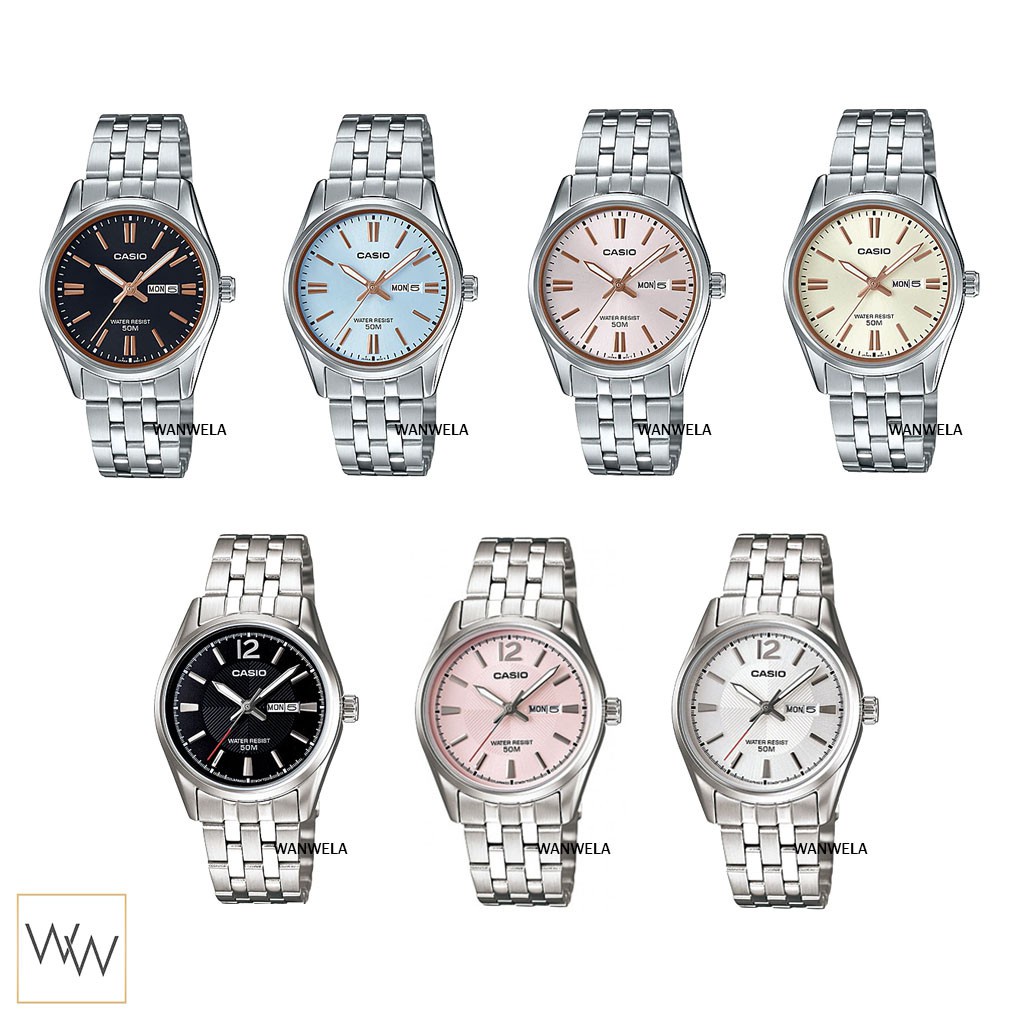 นาฬิกาข้อมือ นาฬิกา dw [ใส่โค้ดลดเพิ่ม] ของแท้ นาฬิกาข้อมือ Casio ผู้หญิง รุ่น LTP-1335D พร้อมกล่อง