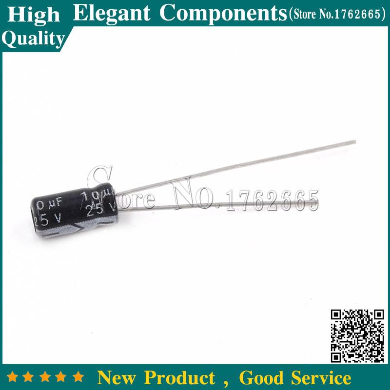 คาปาซิเตอร์ชนิดอิเล็กโทรไลต์ 25V10UF 5*11 Electrolytic capacitor 100ชิ้น