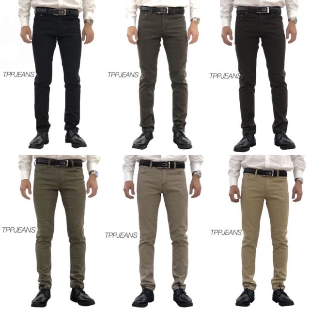 Skinny Stetch สกินนี่ชาย ผ้ายืดอย่างดี สีไม่ตก มี6สีครับ ทรงสุภาพสวย ใส่เรียนใส่ทำงานได้ครับ