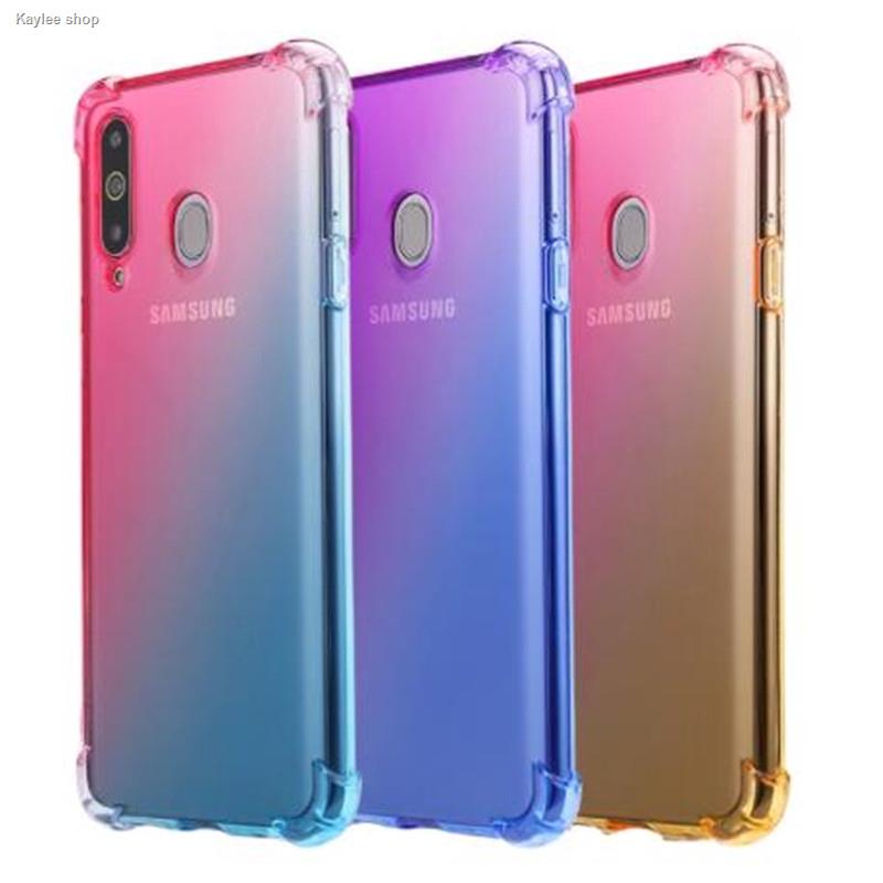ﺴ❏Casing Samsung Note 8 9 10 Pro A6 A8 Plus 2018 Gradient Colorful Airbag Silicone Clear Soft Phone Case