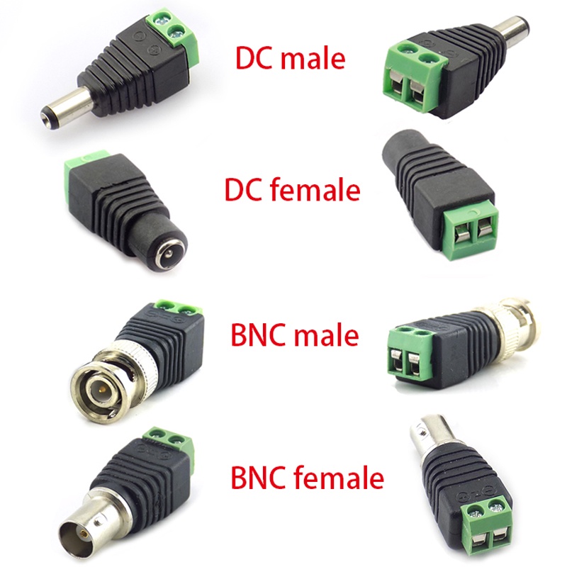 5pcs Coax CAT5 วิดีโอ Balun ปลั๊ก 12V DC BNC ชายหญิงอะแดปเตอร์สําหรับไฟ Led Strip กล้องวงจรปิด 2.1*5.5 มม.F4TH