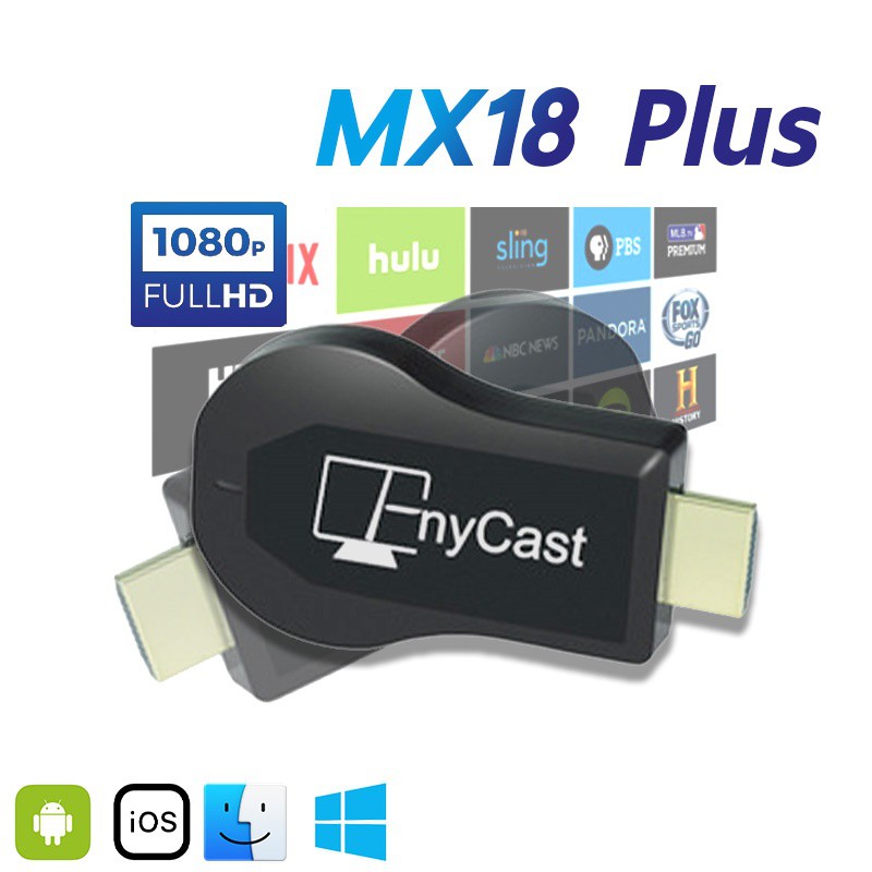 luv MX18Plus HDMI Anycast Miracast TV Dongle Support Android/ios Youtube Video Streaming อุปกรณ์เชื่อมต่อมือถือขึ้นทีวี