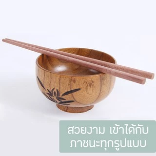 Home007 ตะเกียบ ตะเกียบไม้ 25cm. 10 คู่ ใช้ซ้ำได้ ตะเกียบไม้อย่างดี ตะเกียบไม้ทำอาหาร ทานอาหาร หม้อไฟ ชาบู Chopsticks