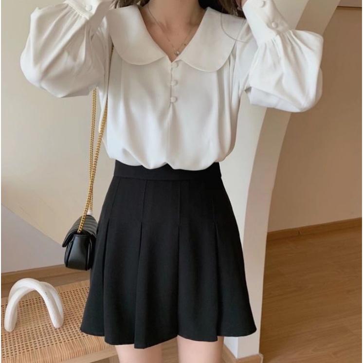 (พร้อมส่งจากไทย) เสื้อเชิ้ตแขนยาวสีพื้นคอปกน่ารักๆ [BB7] ราคา ถูกที่สุด ดีลบีเคเค รูปภาพหลัก
