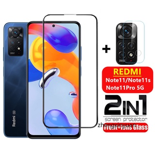 2in1 ฟิล์มกระจกนิรภัยกันรอยหน้าจอ สําหรับ Redmi Note 11 11s Note 11 Pro