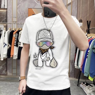 ผลิตภัณฑ์ใหม่👕เสื้อแขนสั้นผู้ชายคอกลมคอหลวมแฟชั่นผู้ชายแขนสั้นเสื้อยืดแขนสั้นเสื้อยืดวัยรุ่นเสื้อยืดขนาดใหญ่