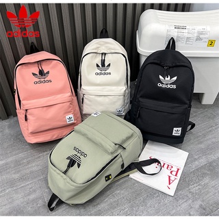 Adidas ของแท้ 100% กระเป๋าเป้สะพายหลัง กระเป๋าใส่แล็ปท็อป พิมพ์ลายโลโก้ ขนาดใหญ่ สําหรับนักเรียน ผู้หญิง