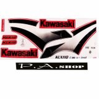 A สติ๊กเกอร์ติดรถมอเตอร์ไซด์ สำหรับ KAWASAKI KLX110 สีแดง