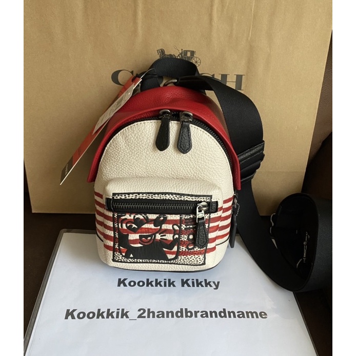 กระเป๋าCoach Disney Mickey Mouse X Keith Haring Small West Backpack Crossbody Limited