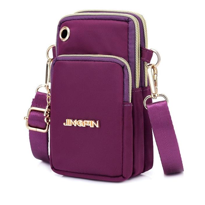 (ATC) ผู้หญิง SELEMPANG HP WALLET 3 ZIPPERS WATERPROOF KIPLING SLING BAG SMALL HANDPHONE HOLDER POCK