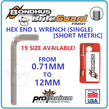 SHORT ALLEN KEY BONDHUS GUARD SHORT HEX END L WRENCH SINGLE METRIC CHROME HEX ALLEN KEY HEXAGON BRIT