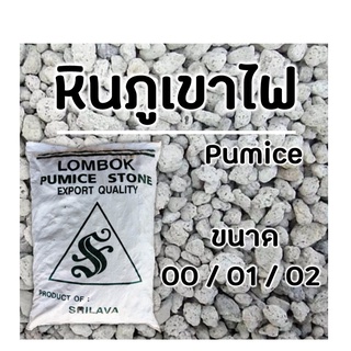 หินภูเขาไฟ Pumice วัสดุปลูกแคคตัส, กระบองเพชร เบอร์ 00 เบอร์ 01 เบอร์ 02 รองก้นกระถาง เพิ่มรูพรุนในดิน