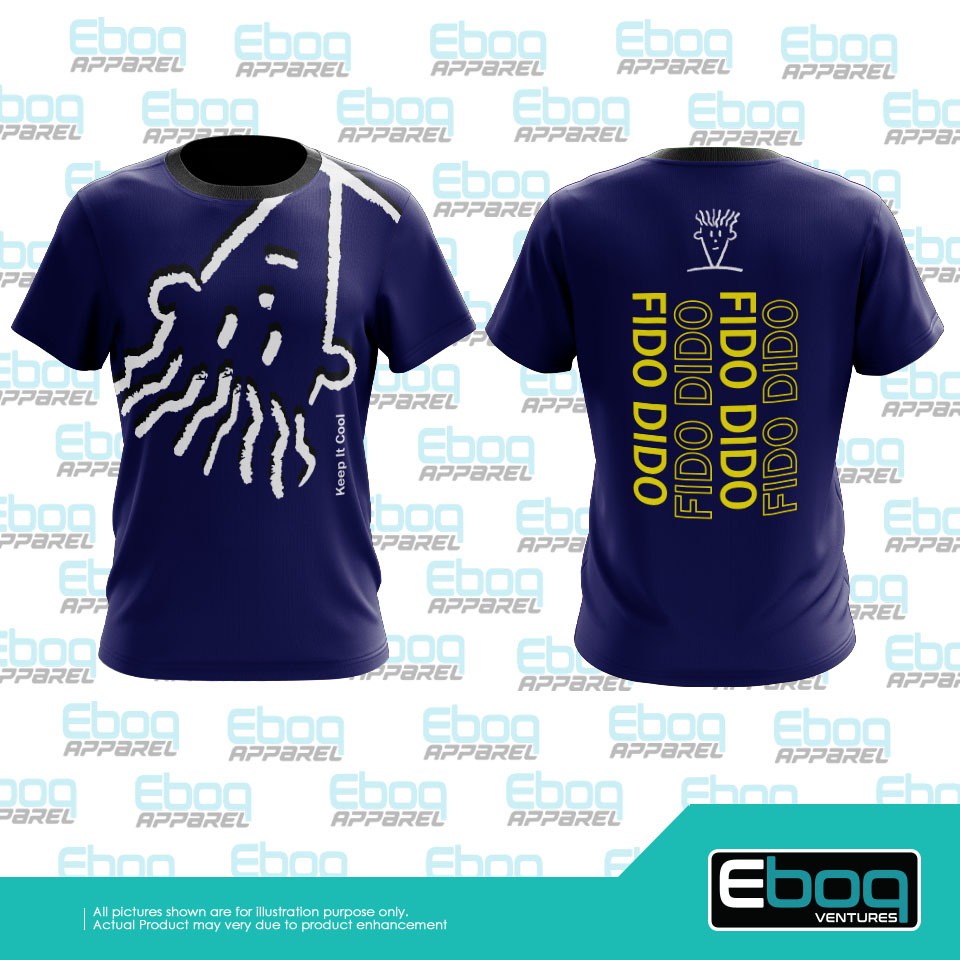 FIDO DIDO 03 เสื้อยืดสีม่วงระเหิด / AB Baju Fido Dido ไมโครไฟเบอร์ Jersi / Jersey Eboq ระเหิด