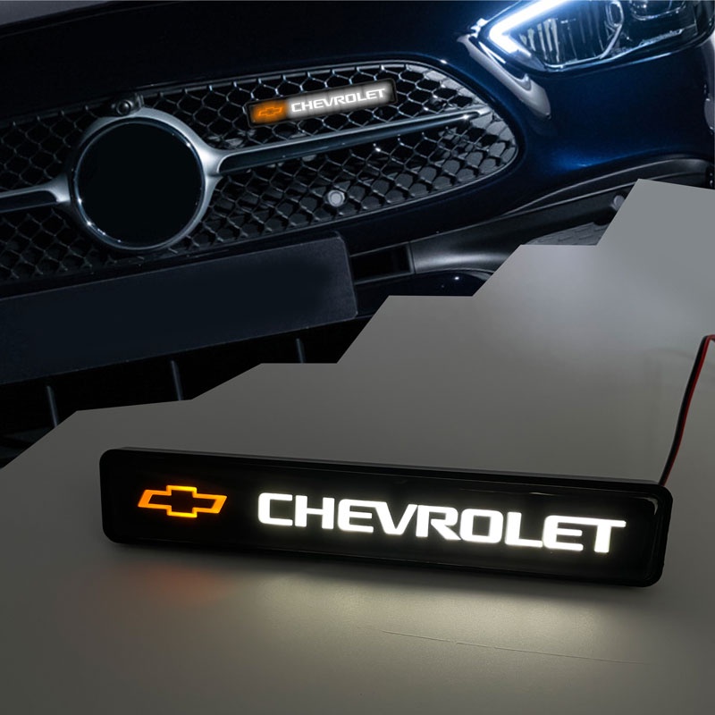 สติกเกอร์รถด้านหน้า Hood Grille Emblem Badge LED ไฟตกแต่งไฟตกแต่งสําหรับ Chevrolet Cruze Captiva Lacetti Aveo Niva Trax