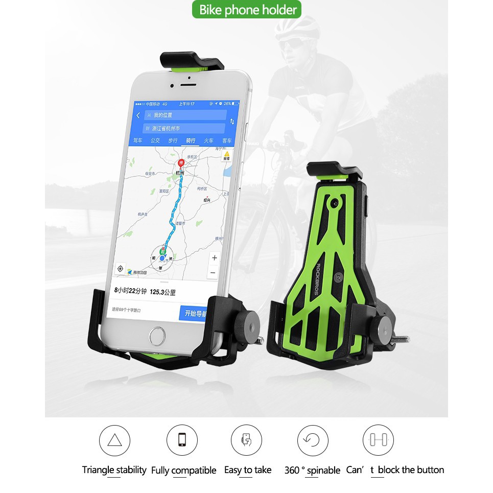 RockBros Cycling Bicycle Handlebar Phone Holder Bracket Fit 3.5-7 inch Phone